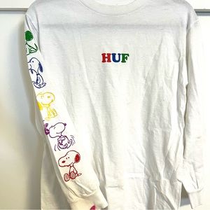 HUF + PEANUTS Snoopy white long sleeve tee
